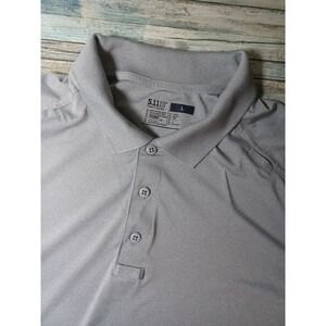 5.11 Tactical Men's Polo Shirt Gray, Short Sleeve, Pen Pockets, Size Large